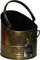 Heavy Duty Mini Metal Fireplace Round Coal Scuttle Bucket Hod (Brass)