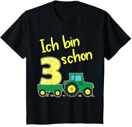 3 Geburtstag Junge Trecker Traktor Outfit Ich Bin Schon 3 T-Shirt