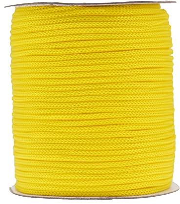 IHKFILAN Polypropylen Utility Rope Kordelzug Hohl geflochtenes, PP-Seil Barrier Rope Polypro Rope, Flechtleine Tauwerk,Outdoor Seil Knotenfest (Yellow, 5MM)