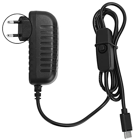 Adaptador de Corriente para 4B, 5V 3A Tipo-C Fuente de alimentación Cargador Adaptador de Corriente con Interruptor de Encendido/Apagado para 4B(EU)
