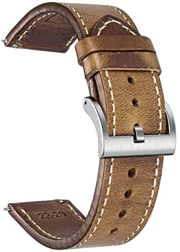 Leder Uhrenarmbänder für Männer, Horween Schnellspanner Leder Uhrenarmband Vintage Uhr Ersatz Wrap von 18mm, 20mm, 22mm
