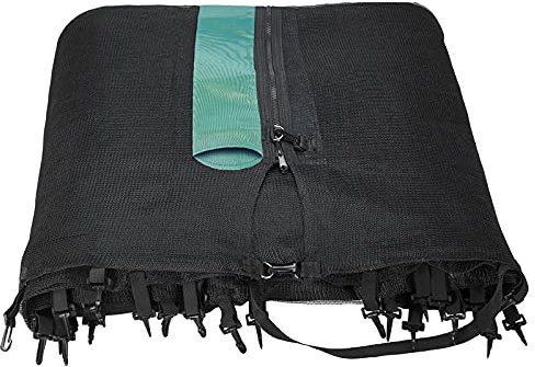 Andreas Dell Trampolin Sicherheitsnetz Ersatznetz (für Trampolingestell 305cm mit 6 Stangen, Schwarz/Grün)