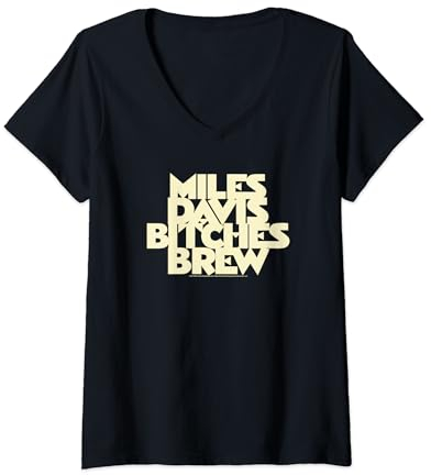 Damen Miles Davis Bitches Brew T-Shirt mit V-Ausschnitt
