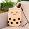 EXQULEG Bubble Tea Plüschtier Boba Kuscheltier Plüschpuppen Weiche Kuscheltier Tee Weiche Puppe Teetasse Kissen Kinderspielzeug (Fleischfarben-Schielen,35cm)