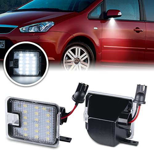 OZ-LAMPE LED Umfeldbeleuchtung Spiegel für Ford CMAX Focus Kuga Mondeo SMAX, Spiegel Umgebungslicht, 2 Stück, Canbus Fehlerfre