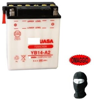 farbrothersonline COMPATIBILE con HONDA XL RM/LM (PD04) 600 1985-1987 BATTERIA YUASA GIA' PRONTA all'USO YB14-A2 12V/14AH BATTERIE SPECIFICA SCOOTER MOTO PER AVVIAMENTO MOTORE