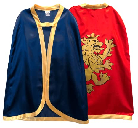 Liontouch - Edle Ritterumhänge für Jungen, Blau & Rot | Für Kinder von 3-8 Jahren – Einheitsgröße | Mittelalterliche Spielumhänge | Perfekte Zubehör für Verkleidung, Kostüme & Ritter-Rollenspiele