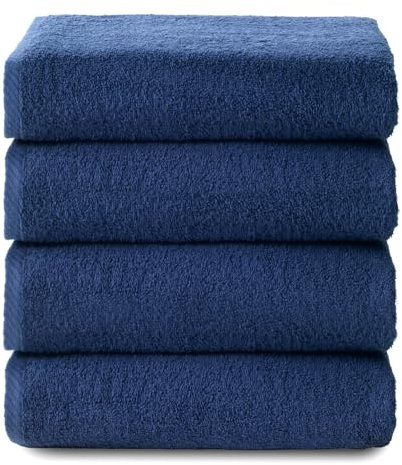 Top Towel - Plus - Badetücher - 4 Gesichts- oder Bidethandtücher - 30x50 cm - 100 % Baumwolle - Marine