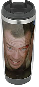Bruce Willis Die Hard Vent - Travel Mug, Thermal Insulated Cup for Hot and Cold Beverages Drinks