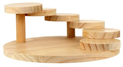 Operitacx Drehbarer Sushi-Teller aus Massivholz, 29 cm, groß, japanischer Stil, Serviertablett für Sushi, Fleisch, Desserts, Zuhause, Esszimmer, Unterhaltung