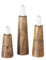 Boltze Kerzenständer Hotou (3-teiliges Set, Kerzenhalter aus Holz, stilvolles Design, Dekoration Esstisch / Kommode, Boho Stil) 2025159
