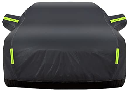 TAKUNE Copri Auto per Fiat 500/500 Sport/ 500 Abarth/ 500 C/ 500 F/ 500 L/ 500 E/ 500 S/ 500 GQ, Telo Oxford Nero Impermeabile E Resistente Ai Raggi UV per Coperture Auto Complete