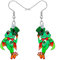 LONYOO Acryl Funny Frosch Ohrringe Dangle Charms - Anime Sommer Schmuck für Frauen Mädchen (St Patricks Day Geschenke)