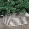 Blissun Weihnachtsbaum Halsband, Kunststoff Rattan Weihnachtsbaum Ring, Bauernhaus Weihnachtsbaum Halsband, Weihnachtsbaum Rock für Künstliche Weihnachtsbäume Dekoration, Weiß & Grau & Braun