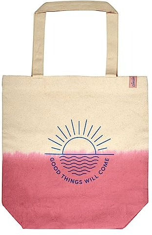 moses Smile Shopper Good Things | Maße ca. 45 x 38 x 3 cm | Einkaufstasche aus Bio-Baumwolle | Beutel zum Einkaufen