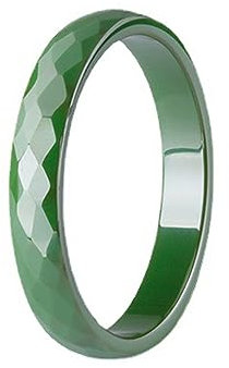 PAMTIER Bague de Fiançailles pour Femmes Bague en Céramique en Forme de Diamant Vert Taille 60