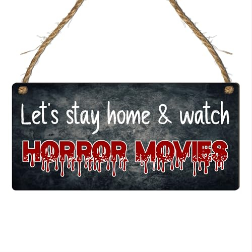 Targa in legno con film horror e Pocus Hocus: linee di film iconiche, riferimenti Doctor Strange e Beetlejuice, per decorazioni di Halloween e appassionati di cinema (resta a casa e guarda film