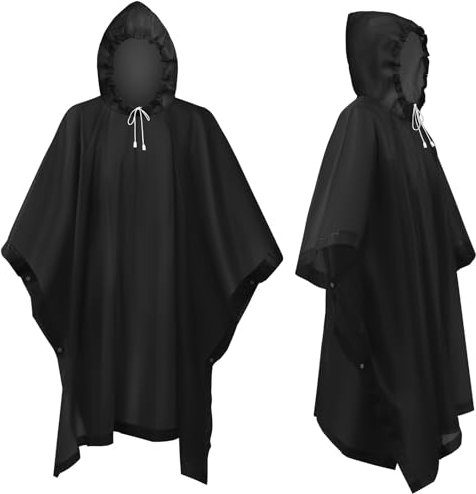 flintronic Regenponcho Regenmantel für Herren Damen, 2 Stück Wiederverwendbar Wasserdicht Regencape Regenjacke, Eva Regenjacke Unisex, für Camping, Wandern, Reisen, Radfahren