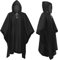 flintronic Regenponcho Regenmantel für Herren Damen, 2 Stück Wiederverwendbar Wasserdicht Regencape Regenjacke, Eva Regenjacke Unisex, für Camping, Wandern, Reisen, Radfahren