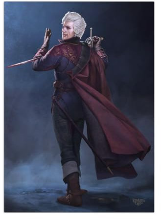 Displate Offiziell Dungeons And Dragons MetallPoster Magnetische Befestigung Inklusive Lizenziert Bilder Hochwertiges Poster Baldur's Gate III - The vampire spawn Astarion 67.5 cm x 48 cm