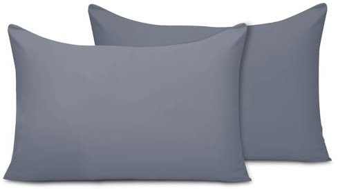 Pamposh Pillow Cases 2 Pack Super Soft Brushed Microfibre Pillow Covers Hypoallergenic Breathable Non Iron Envelope Closure Grey Pillow Cases