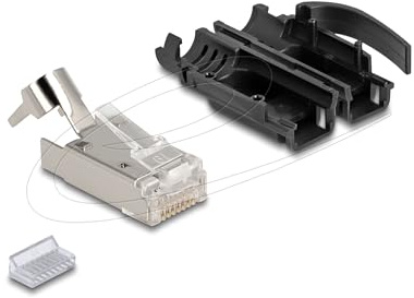 DeLOCK RJ45 Modularer Stecker mit Zugentlastung Cat.6A und robusten Knickschutzen, 25-teiliges Set Marke