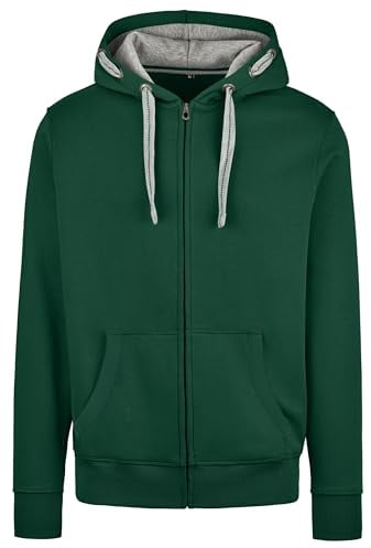 HRM Herren Hooded Jacket I Premium Kapuzenpullover Herren mit Kontrast-Innenfutter I Basic Hoodie mit Reißverschluss I Zip Hoodie I Hochwertige & nachhaltige Herren-Bekleidung