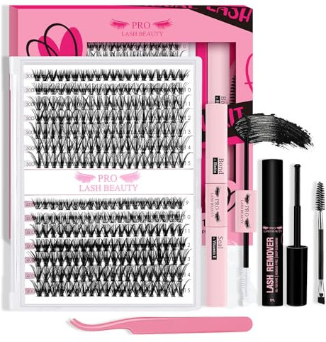 PRO Kit Extension Cils 280pièces Faux Cils D Cornée Extension Cils Kit Cils Individuels Avec Lash Bond And Seal Applicato De Cils Facile À Appliquer À La Maison(30D+40D-9-16mix Kit)