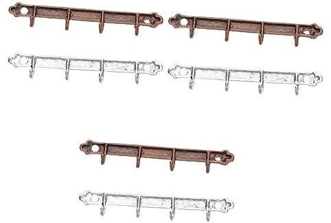 TOYANDONA 6pcs Miniature Hanging Hooks for Tiny House Decor Dollhouse Accessories for Organizing Clothes Bags and Kitchen Items