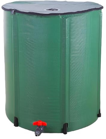 1 cubo de recogida de agua de lluvia, colección de agua de lluvia plegable, barril de lluvia plegable, colección de agua de lavado de autos con prevención de desbordamiento, almacenamiento de agua de