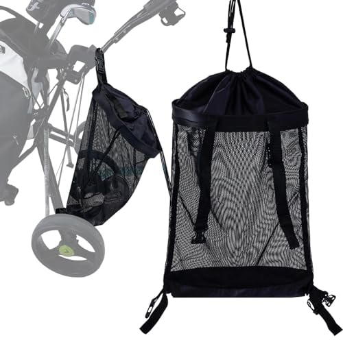 LZFAN Golf Push Cart Storage Bag,Golf Cart Organizer, Backside Extension Storage Bag,Closure Push Cart Net Mesh Accessories