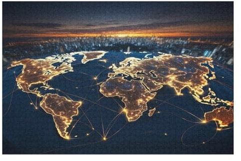 Weltkarte Puzzle 1000 Teile,Puzzles Für Erwachsene, Impossible Puzzle, Geschicklichkeitsspiel Für Die Ganze Familie, Puzzle Kinder,Holzpuzzle-Geschenk,Raumdekoration, （75×50cm）