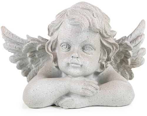 Logbuch-Verlag Große Engel Figur 16 x 26 cm als Grabschmuck Friedhofsdekoration oder als Schutzengel Geschenk aus Kunststoff frostsicher