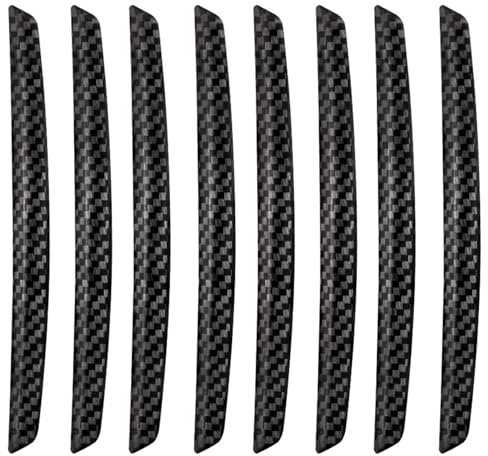 8 adesivi per bordi della portiera dell'auto, con motivo in fibra di carbonio