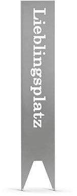 GARDIVO Garten deko Lieblingsplatz schild 115cm Hoch, Gartenstecker, Gartenschild, Gartendekoration, abkantung, Gartendekoration (Edelstahl, Klassish)