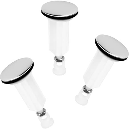CHSEROK 3 Pièces 34,6mm Bouchon Lavabo, Bouchon Evier, Bouchon Lavabo Salle de Bain, Forte Étanchéité, Réglable en Hauteur, pour à la Plupart des Éviers