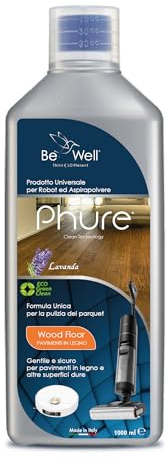 PHURE Reinigungskonzentrat für Bodenwischer und Saugroboter, mit Desinfektionsmittel, Multisurface, 1000 ml, streifenfreie und nachhaltige Reinigung, geeignet für alle Roboter (WOOD - Parkett,