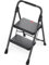 KINGRACK Step Ladder, Folding Step Stool with Handrail, Anti-Slip Wide Pedals, Safe-Lock Design, Pass 800lbs Load Testing, Portable Ladder for Multi-Purpose in Home, Kitchen, Black (2 Step Ladder)