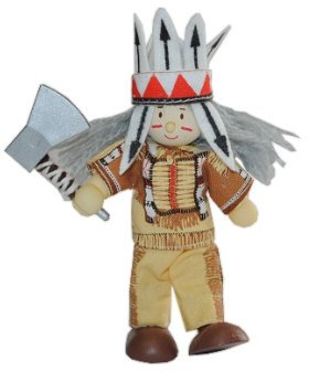 alles-meine.de GmbH Biegepuppe Holz - Indianer Häuptling- mit Tomahawk Budkins für Puppenhaus und Puppenstube