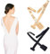 2 PCS Backless Bra Extender Adjustable Low Back Converter Strap for Women Bra Converter Extender Adjustable Low Back Bra Straps Accessory for Backless Dress (Black Nude)