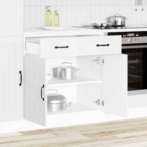Myheimly Küchenschrank Küchenzeile,Küchenmöbel Einbauküche Schrank,Holzwerkstoff Schrank,Weiß,Kitchen Cabinet,80 x 46 x 81.5 cm