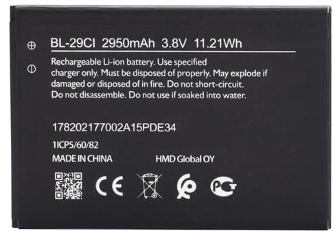 CHUNCAIL Battery Compatible with Nokia C10, C20, C21 Smartphone Phone (Replacement for BL-29C1) (3.8V 2950mAh Li-ion)