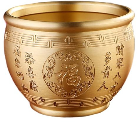 Folpus Chinesische Schatzschale, Füllhornschale, Geschenk, goldene Dekoration, Sammelgeld-Zeichnungsschale, Feng Shui-Dekor für Arbeitszimmer, Style A