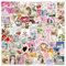 100 Stück niedliche kawaii Anime Vinyl Aufkleber sticker stickers für auto Laptop Kinder Teenager Erwachsene pinkstill