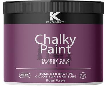 Contura KenzoPaints Kreidefarbe Möbel Farbe 250ml. Trend Farbtöne 2025 Möbellack Holz- Lack Shabby Chic Matt (Royal Purple, 250ml.)
