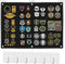 60 * 45cm Tableau pour Ecusson,Support Patches Panneau Pliable Tableau d'ffichage Tactique avec 6 Crochets Tapis Mural(noir)