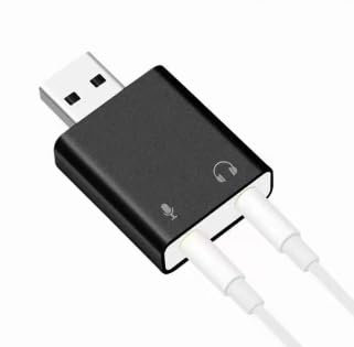Scheda Audio USB Esterna, Adattatore Audio USB a Jack 3,5mm, Convertitore per Cuffie, Microfono, Casse Stereo, Compatibile con Windows, Mac OS, PS4, PS5, Plug & Play, Design Elegante Nero (AU-MMSA)