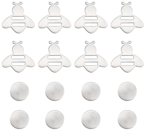 HASLED Tischdeckenbeschwerer 8 Stück - Edelstahl 430 mit Magnet für Outdoor-Tischdecken & Vorhänge - Bienenform Tischtuchhalter windfest