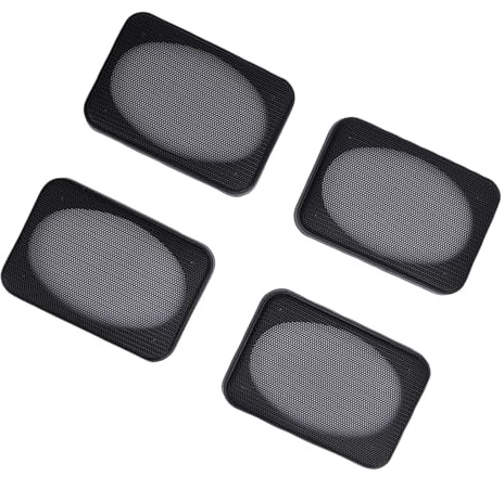 Plyisty Bohrer Metallgitterspalt Decks 4 Stücke mit Gerolltem Stahl Gerolltem Stahl Rechteckig Subwoofer für Heimkino, Marine -Anwendungen (Größe: 162 X 112 mm)