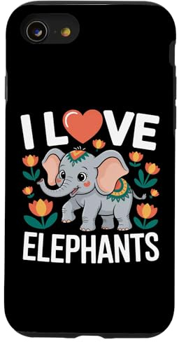 I Love Elephants Cute Elephant Lovers Case for iPhone SE (2020) / 7 / 8